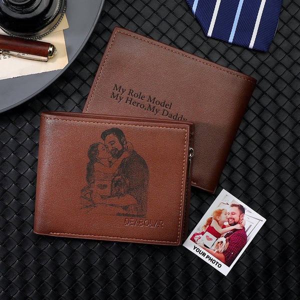 Custom Christmas Photo Engraved Wallet Gift For Men Gifts