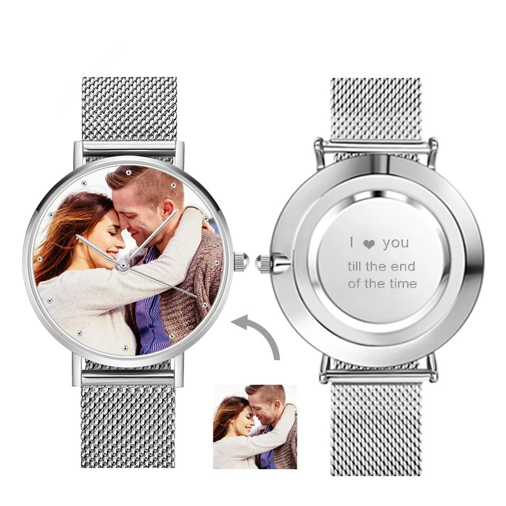 Custom Photo Watch Engraved Alloy Bracelet The Wanted Christmas Gift 2021